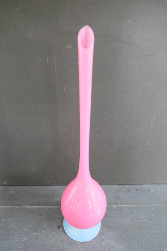 Image 1 of Vintage Opaline Vase Pink White