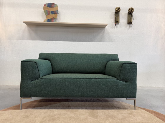 Image 1 of Design on Stock Bloq Loveseat Green fabric 