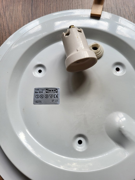 Image 1 of Vintage Ikea ceiling lamp opaline white glass 1990s.