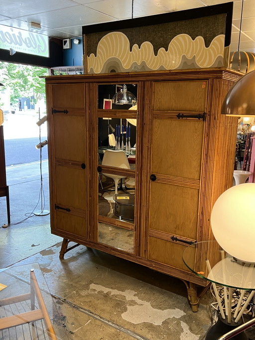 vintage rattan wardrobe