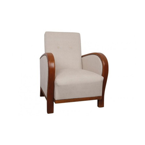 Fauteuil hongrois en tissu - années 1940