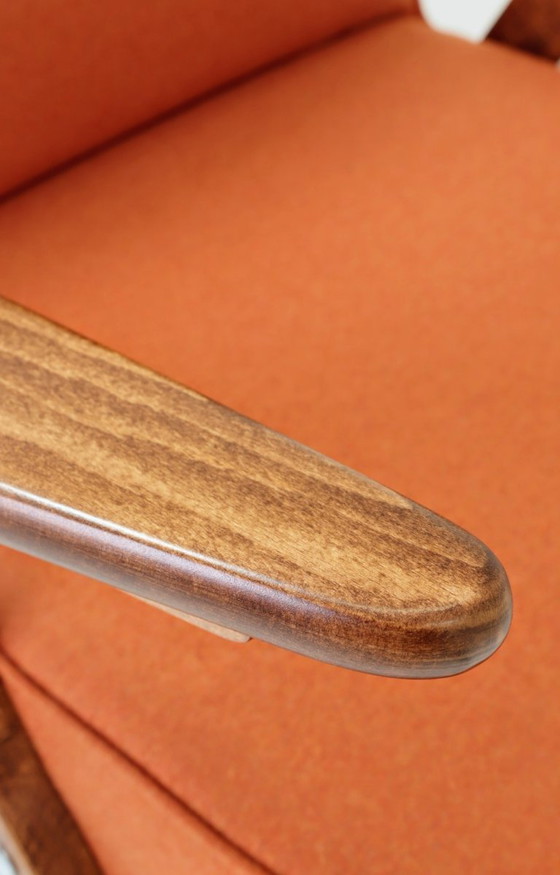 Image 1 of Vintage fauteuil natuurlijke wol Papaya oranje