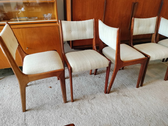 Image 1 of Vintage set of 6 teak Danish dining chairs
