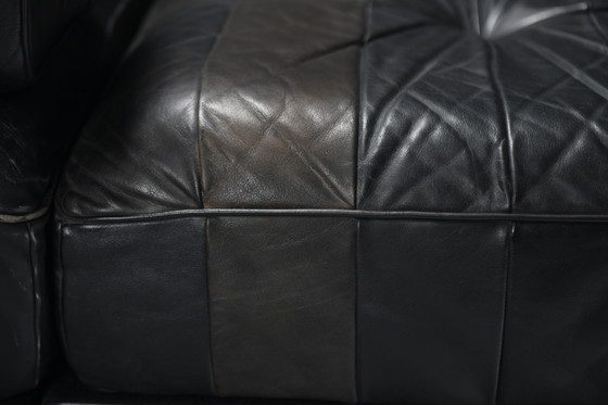 Image 1 of Stunning Vintage DS-88 Sofa in Black Leather by Team De Sede for De Sede Swiss