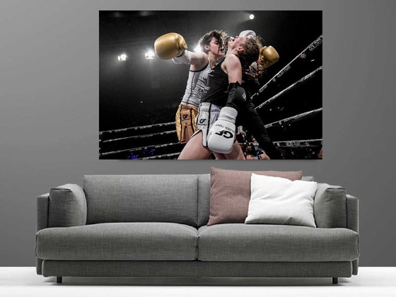 Image 1 of Foto stampata su plexiglass o alluminio / edizione limitata / Autografata / Incontro di boxe