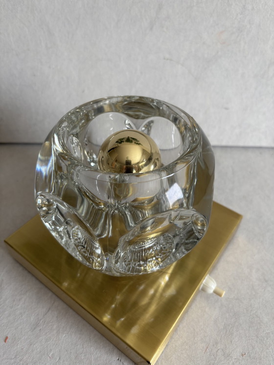 Image 1 of Lampada da tavolo o da parete vintage Peill & Putzler "Ice Cube" in cristallo.