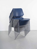 Set Van 4 Blauwe Matrix Stoelen – T. Tolleson – Matrix Krueger