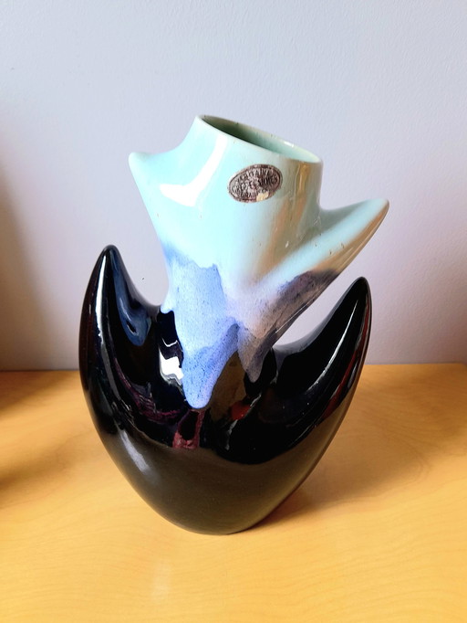 Vase aus geflammtem Steinzeug 1960