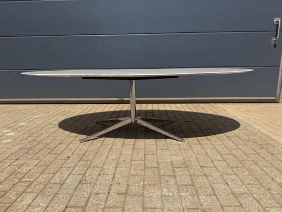 Image 1 of Original oval Florence Knoll dining table (244x137cm) Carrara