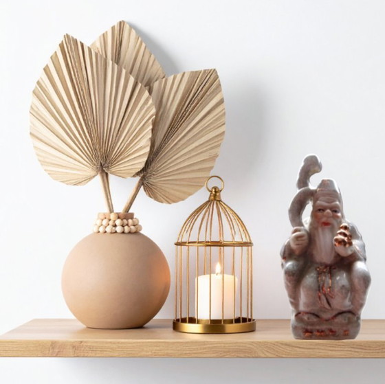 Image 1 of Chinoiserie-Crackle-Glaze-Shouxing aus der Mitte des 20. Jahrhunderts – Gott der Langlebigkeit (11 cm)