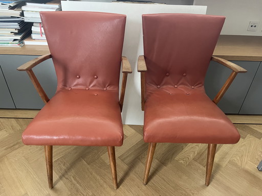 Conjunto vintage de sillas Marius Drukker, diseño holandés de mediados de siglo.