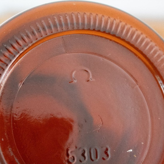 Vintage set of Belgian amber-brown glass apothecary jars – Decorative Objects (photo 5 of 10)