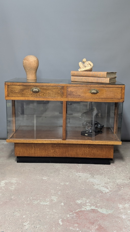 Vitrina/mostrador Art Déco de roble, ca. 1930

