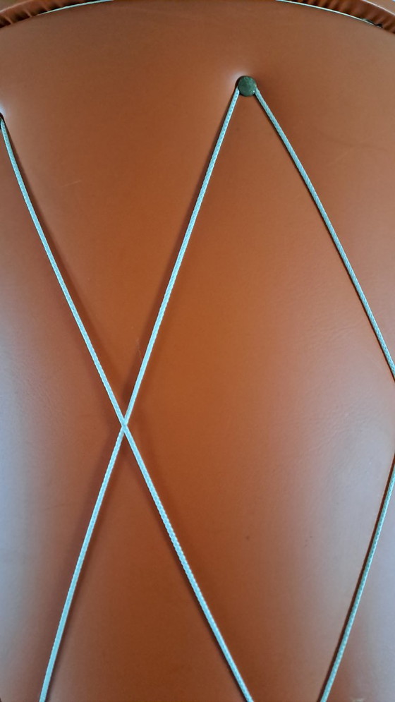 Puf naranja con almacenaje, Carritos de bar, Plástico, Metal, Vintage (foto 6 de 10)