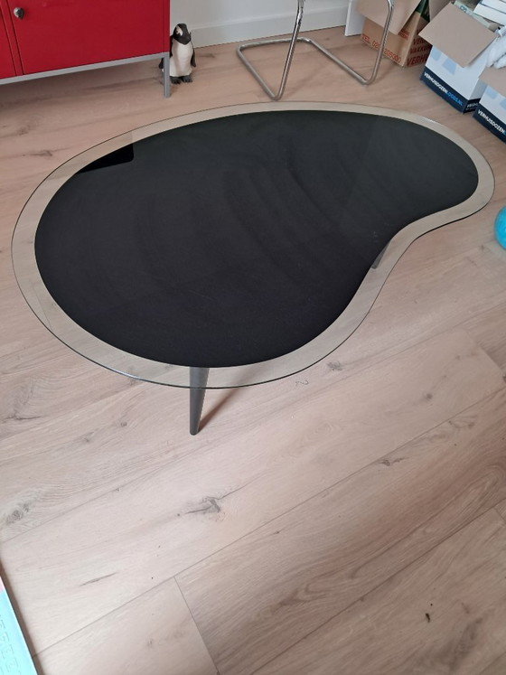 Image 1 of Vintage glazen niervormige salontafel