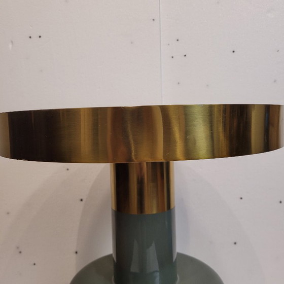 Image 1 of Tavolino laterale in giada lucida, alluminio e smalto, anni &#39;90 - Francia