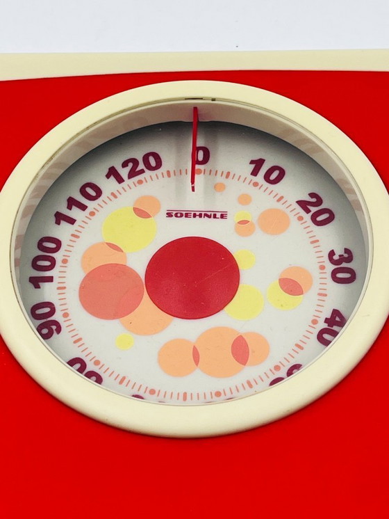 Image 1 of Vintage Soehnle red bathroom scale from the 1970s