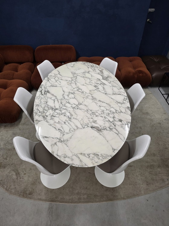 Tavolo ovale Knoll Studio + sedie Tulip Knoll (nuove) – Set da pranzo, Aluminium, Marble (photo 6 of 14)