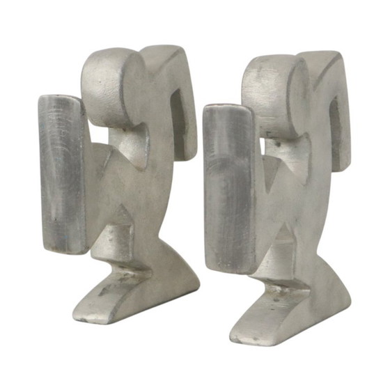 Designer Metal Bookends La Linea Osvaldo Cavandoli – Decorative Objects, Aluminium (photo 13 of 15)