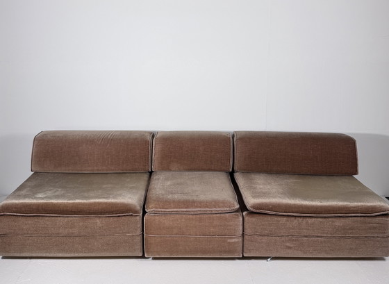 Image 1 of Vintage modular sofa mohair velvet