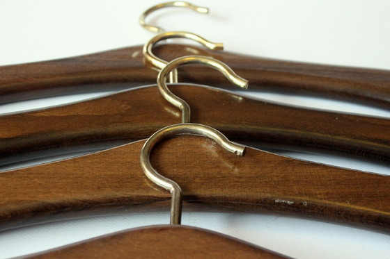 Image 1 of Grucce robuste e di alta qualità (4 pezzi) in legno (noce) e ottone, stile vintage