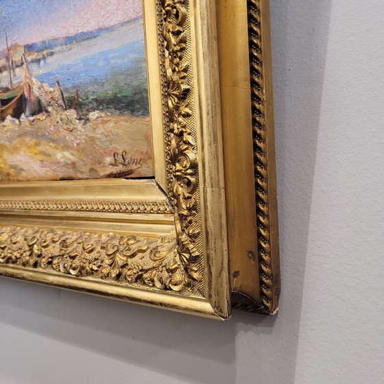 Image 1 of Huile sur panneau « Marina », École française, XIXe/XXe siècle – France