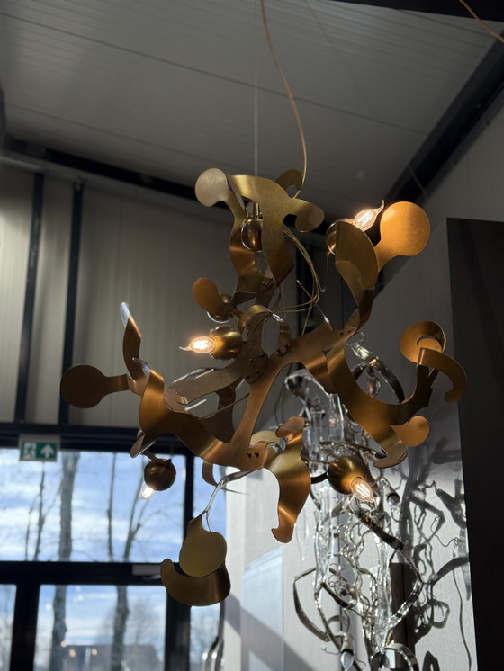 Image 1 of Lampadario Van Egmond Kelp Element in ottone brunito