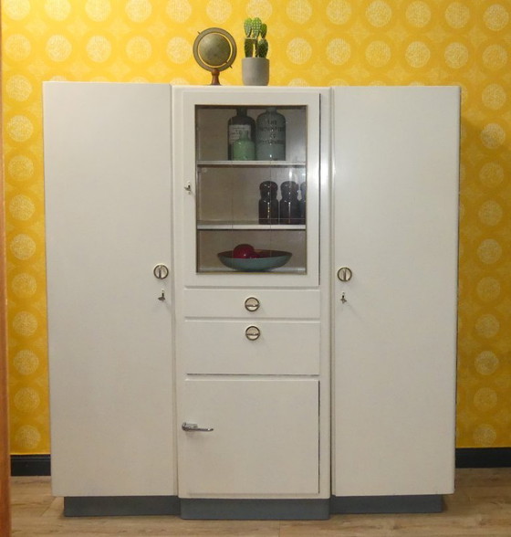 Image 1 of vintage kitchen buffet 40s 50s kitchen cabinet 3-piece industrial style retro