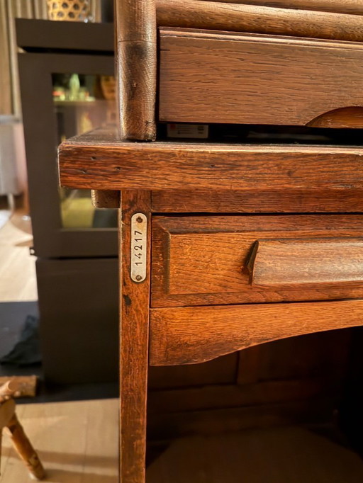 Secrétaire à volet roulant ancien - numéroté