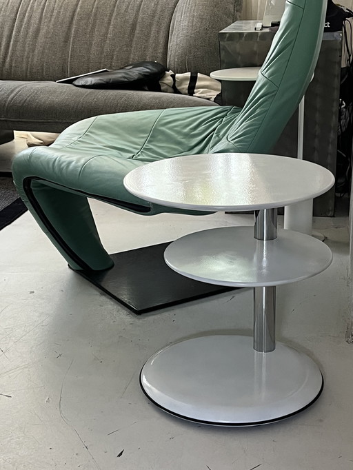 Cyclo side table by Leolux, white with chrome