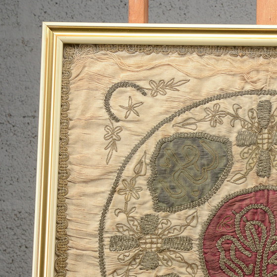 Antico tessuto per cuscino cerimoniale con fili d'oro, XIX secolo – Decorazioni murali, Velluto, Seta (photo 4 of 6)