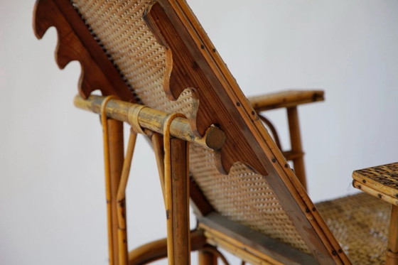 Vintage French Riviera Rattan Recliner Chair, 1920s – Adjustable recliner chair (photo 8 of 8)
