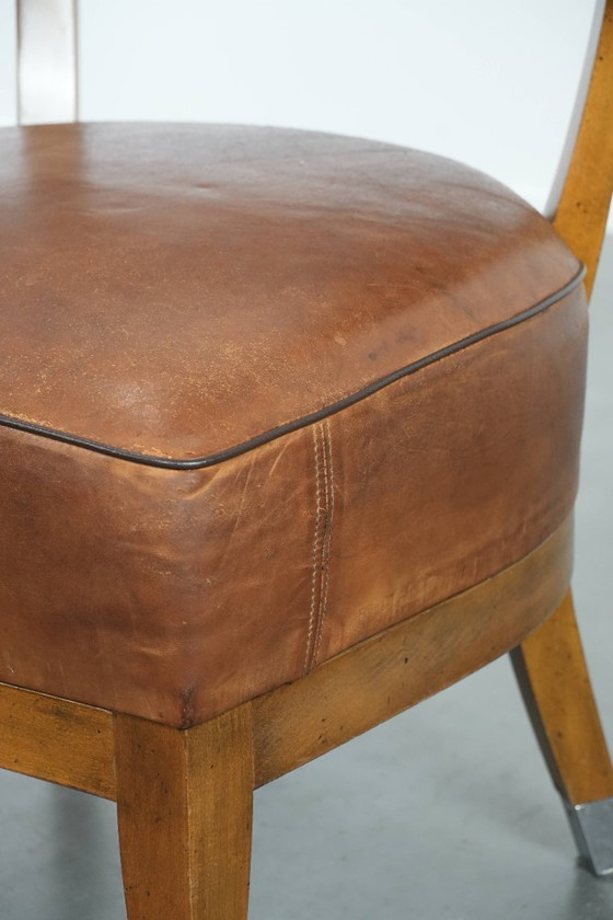 Image 1 of Vintage design armchair/cocktail chair made of sheepskin