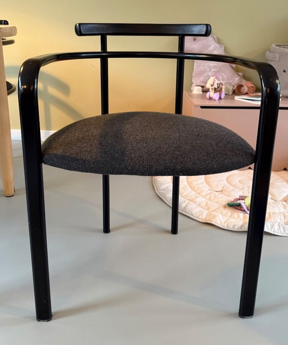 Image 1 of Set of 4 ‘Segis’ dining chairs by Carlo Bimbi for Martina - Italy, 1980s / black with grey upholstery