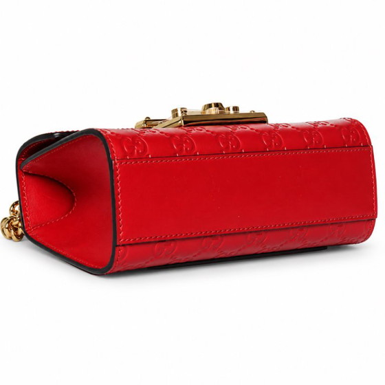 Gucci, borsa Padlock stampata GG in pelle rossa – Borse a tracolla, Calfskin (photo 10 of 14)