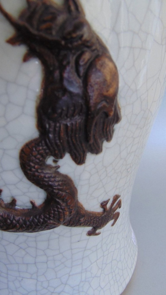 Image 1 of Große Vase aus Craquelé-Ware aus Nanking, 19.