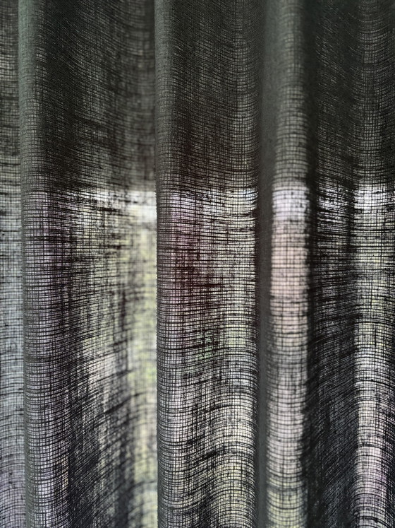 Image 1 of Floor-to-ceiling dark blue curtains