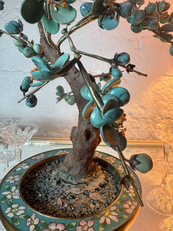 Image 1 of Bonsai turchese e cloisonné, periodo Repubblica Cinese