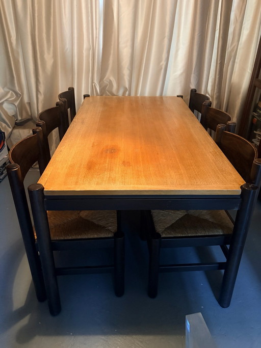 Dining table with 6 chairs 70s