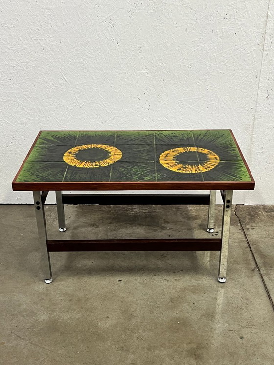 Image 1 of Tavolino da caffè vintage, piano in ceramica, Belgio anni '60