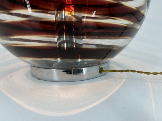 Image 1 of Pair of murano swirl glass table lamps, 1970s