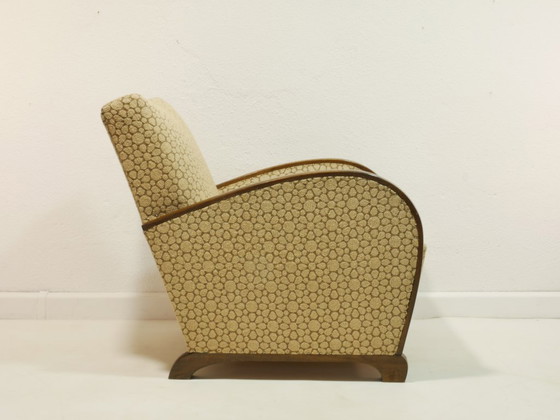 Image 1 of Poltrona vintage, anni '60, modello Mid-Century, rivestimento color crema-marrone, Germania
