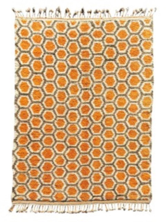 Image 1 of Moderner bunter marokkanischer Mrirt Wollteppich 200x300 cm - Handgewebter Berberteppich mit geometrischem Muster