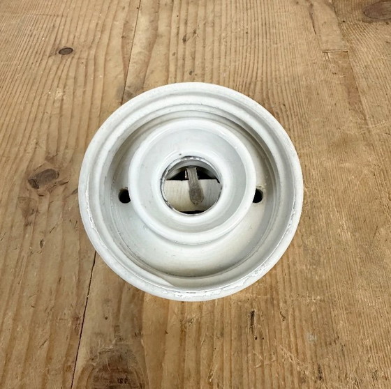 Image 1 of Vintage White Porcelain Wall Light with Milk Glass, 1970s