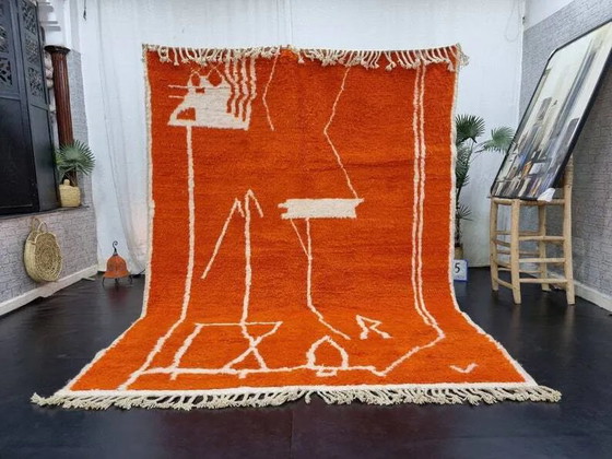 Traditioneller handgefertigter Berber-Orangenteppich 3/2m – Teppiche & Läufer, Wool, Cotton, Bohemian (photo 2 of 9)