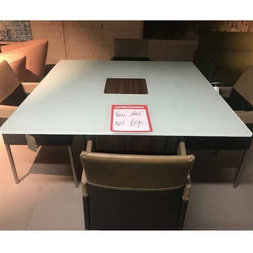 skip glas vierkant eettafel