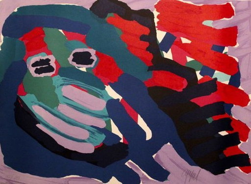 Karel Appel---Otra cabeza azul otra vez de 1978