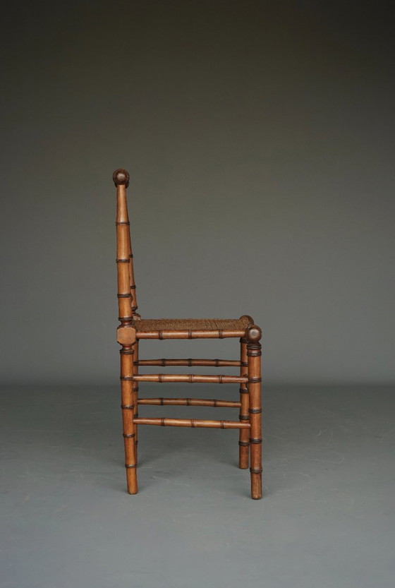 Antique American Faux Bamboo Side Chair – Dining chairs, Wood (photo 4 of 16)