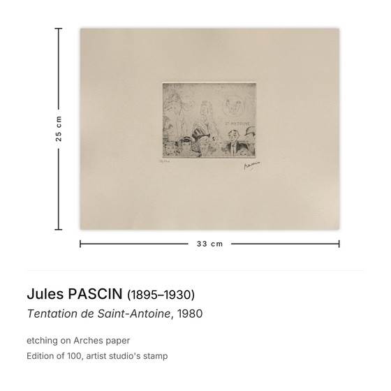 Jules Pascin Gravure Tentation de Saint-Antoine 1980 – Lithographies et sérigraphies, Paper (photo 3 of 5)