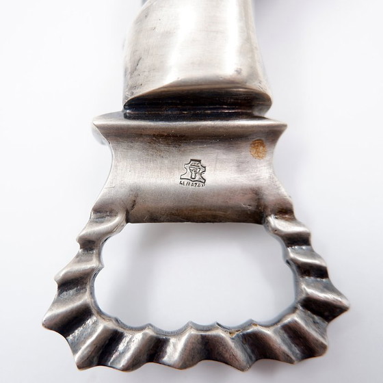 Image 1 of Verzilverde flesopener in de vorm van een kreeft - Spanje, jaren 1970.